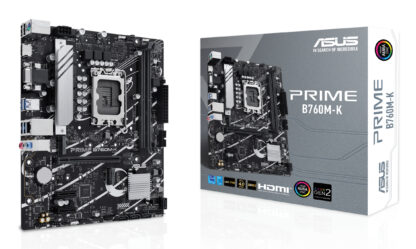 Asus PRIME B760M-K, Intel B760, 1700, Micro ATX, 2 DDR5, VGA, HDMI, 2.5G LAN, PCIe4, 2x M.2