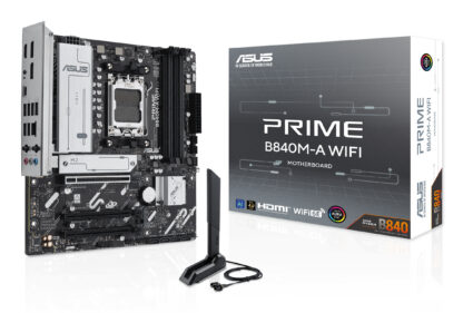 Asus PRIME B840M-A WIFI, AMD B840, AM5, Micro ATX, 4 DDR5, HDMI, 2 DP, Wi-Fi 6E, 2.5G LAN, 3x M.2
