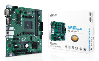 Asus PRO A520M-C II/CSM - Corporate Stable Model, AMD A520, AM4, Micro ATX, 2 DDR4, VGA, DVI, HDMI, DP,  1x M.2