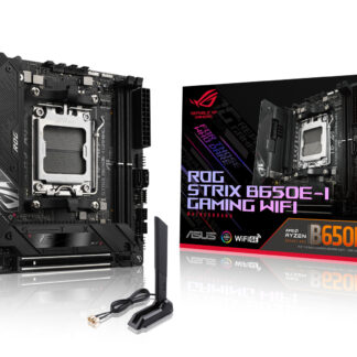 Asus ROG STRIX B650E-I GAMING WIFI, AMD B650, AM5, Mini ITX, 2 DDR5, HDMI, DP Alt Mode, Wi-Fi 6E, 2.5G LAN, PCIe5, 2x M.2