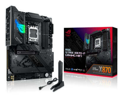 Asus ROG STRIX X870-F GAMING WIFI, AMD X870, AM5, ATX, 4 DDR5, HDMI, DP, 2 USB4, Wi-Fi 7, 2.5G LAN, PD 30W, RGB, 4x M.2