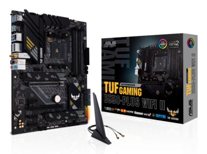 Asus TUF GAMING B550-PLUS WIFi II, AMD B550, AM4, ATX, 4 DDR4, HDMI, DP, AX Wi-Fi, 2.5GB LAN, RGB Lighting, M.2