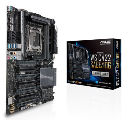 Asus WS C422 SAGE/10G, Workstation, Intel C422, 2066, CEB, SLI/XFire, Dual 10G LAN, VRM Heatsink, M.2