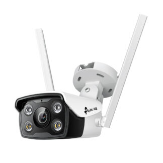 TP-LINK (VIGI C340-W 4MM) 4MP Outdoor Full-Colour Wi-Fi Bullet Network Camera w/ 4mm Lens, Spotlight LEDs, Smart Detection, Two-Way Audio, H.265+