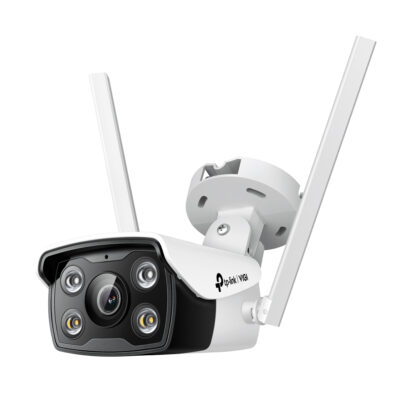 TP-LINK (VIGI C340-W 4MM) 4MP Outdoor Full-Colour Wi-Fi Bullet Network Camera w/ 4mm Lens, Spotlight LEDs, Smart Detection, Two-Way Audio, H.265+