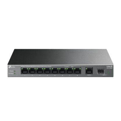 TP-LINK (LS1210GP) 10-Port Gigabit Desktop LiteWave Switch with 8-Port PoE+, GB SFP Port