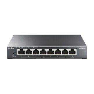 TP-LINK (RP108GE) 8-Port Gigabit Managed Reverse PoE Switch, 7 PoE Input & 1 PoE Output, DC Output, Metal Casing
