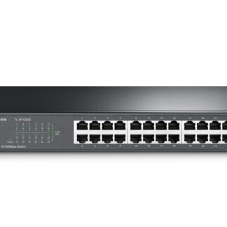 TP-LINK (TL-SF1024D) 24-Port 10/100 Unmanaged Desktop/Rackmount Switch, Steel Case
