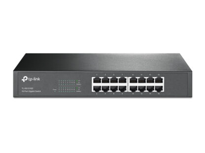 TP-LINK (TL-SG1016D) 16-Port Gigabit Unmanaged  Desktop/Rackmount Switch, Steel Case