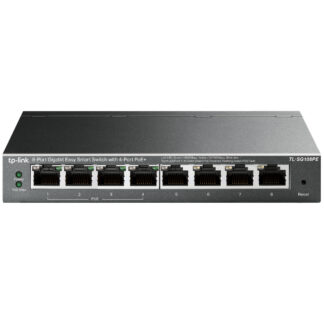 TP-LINK (TL-SG108PE) 8-Port Gigabit Easy Smart Switch with 4-Port PoE+, Steel Case