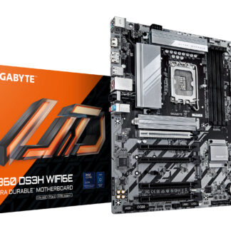 GIGABYTE B860 DS3H WIFI6E Motherboard - Intel Core Ultra Series CPUs, 8+1+2+2 Phases VRM, up to 9066MHz DDR5, 1xPCIe 5.0 + 1xPCIe 4.0 M.2, 2.5GbE LAN, WIFI 6E, USB 3.2 Gen 2x2