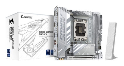GIGABYTE B860I AORUS PRO ICE Motherboard - Intel Core Ultra Series CPUs, 8+1+2+1 Phases VRM, up to 9200MHz DDR5, 1xPCIe 5.0 + 1xPCIe 4.0 M.2, 2.5GbE LAN, WIFI 7, Thunderbolt 4