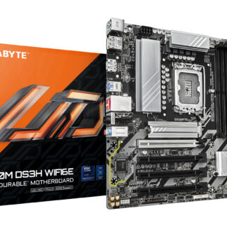 GIGABYTE B860M DS3H WIFI6E Motherboard - Intel Core Ultra Series CPUs, 5+1+2+1 Phases VRM, up to 9066MHz DDR5, 1xPCIe 5.0 + 1xPCIe 4.0 M.2, 2.5GbE LAN, WIFI 6E, USB 3.2 Gen 2