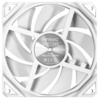Antec NOVA 120 PWM Fan, White, High-Performance Cooling with Fluid Dynamic Bearing, Precise Three-Phase Speed Control, Industrial-Grade Metal Construction, and Dustproof Design