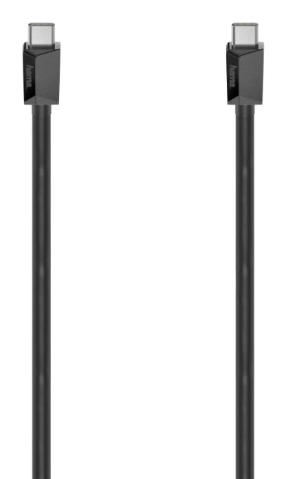 Hama 10Gbps USB-C to USB-C Charging Cable, E-Marker, USB 3.2 Gen2, 5A, 100W, 2 Metre, Black