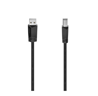 Hama USB-A to USB-B Cable, USB 2.0, 1.5 Metre, Black