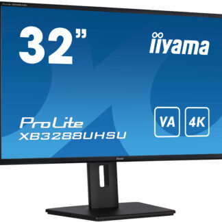 iiyama PROLITE XB3288UHSU-B5 32 Inch 4K Monitor, IPS, 3ms, 60hz, FreeSync, HDMIx2, Display Port, USB Hub, PIP, Speakers, Int PSU, Height Adjustable, VESA