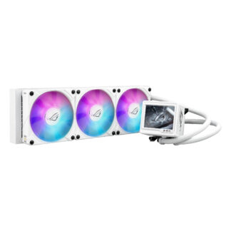 Asus ROG Ryujin III 360 ARGB Extreme 360mm Liquid CPU Cooler, 3x Enhanced Magnetic ROG ARGB Fans, Upgraded Customisable 3.5" LCD Display, White