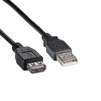 CNL 2M USB-A 2.0 M-F Bk PVC Ext.
