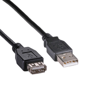 CNL 2M USB-A 2.0 M-F Bk PVC Ext.