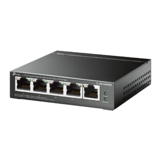 TP-LINK (TL-SG105MPE) 5-Port Gigabit Easy Smart Switch with 4-Port PoE+, Steel Case