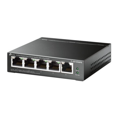 TP-LINK (TL-SG105MPE) 5-Port Gigabit Easy Smart Switch with 4-Port PoE+, Steel Case