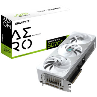 Gigabyte NVIDIA GeForce RTX 5070 Ti AERO OC 16GB GDDR7 Graphics Card, 8960 CUDA Cores, 2588 MHz Core Clock, Triple Fan, White, RGB, 3x DisplayPorts / 1x HDMI Port