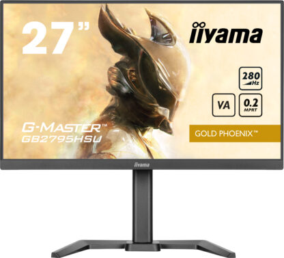 iiyama G-MASTER GB2795HSU-B1 27 inch Monitor, Full HD, 0.2ms, HDMI, DisplayPort, HDCP, USB Hubx4, Freesync, 280Hz, Speakers, Black, Internal PSU, Height Adjust, Pivot, VESA