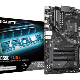 Gigabyte B550 EAGLE AMD AM4 Socket Motherboard, ATX, 4x DDR4 Slots, 2x M.2 Sockets, 2x USB-C Port, GbE LAN, 1x HDMI Port
