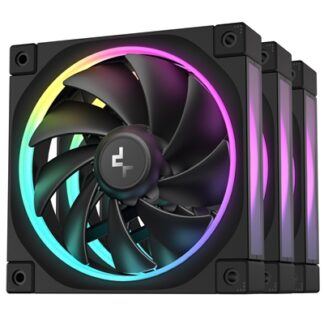 DeepCool FL12 120mm PWM 3 Pack Fan - High Performance, Low Noise, Fluid Dynamic Bearing, 36 ARGB LEDs, 500-2150 RPM, 55 CFM Airflow, 4-Pin PWM Control