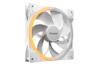 Be Quiet! (BL135) Light Wings 14cm PWM Reverse Blade ARGB Case Fan, Rifle Bearing, 20 LEDs, Front & Rear Lighting, Daisy-Chain, Up to 1300 RPM, White
