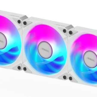 Gigabyte AORUS EZ Chain Fan 120 Ice 120mm ARGB Fans with Easy Daisy-Chain Setup 3-Pack White
