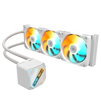 GIGABYTE GP-GIGABYTE Gaming ICE 360 All-in-One Liquid CPU Cooler â€“ 360mm Radiator, ARGB Lighting, Teflon Tubing, and Magnetic Rotating Cover