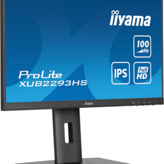 iiyama PROLITE XUB2293HS-B6 22 inch IPS Monitor, Full HD, 1ms, HDMI, DisplayPort, Freesync, 100Hz, Speakers, Black, Internal PSU, Height Adjust, Pivot, ACR, VESA