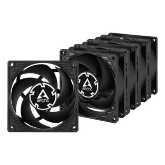 Arctic P8 8cm Pressure Optimised PWM PST Case Fan w/ Cable Splitter (5 Pack), Black, Fluid Dynamic, 200-3000 RPM, Value Pack