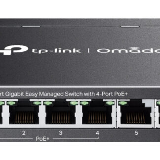 TP-LINK (ES206GP) Omada 6-Port Gigabit Easy Managed Switch with 4-Port PoE+, 6x GB Ports, Metal Casing