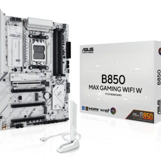 Asus B850 MAX GAMING WIFI W, AMD B850, AM5, ATX, 4 DDR5, HDMI, DP, Wi-Fi 6E, 2.5G LAN, 3x M.2, White
