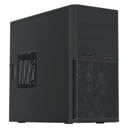 Vida Corporate Black Office Case with a 500W PSU, Micro ATX, 12cm Fan, Mesh Front