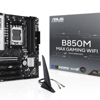 Asus B850M MAX GAMING WIFI, AMD B850, AM5, Micro ATX, 4 DDR5, HDMI, DP, Wi-Fi 6E, GB LAN, 3x M.2