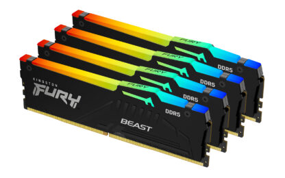 Kingston Fury Beast KF556C40BBAK4-128 128GB (32GB x4) DDR5, 5600MHz, CL40, DIMM, RGB, System Memory