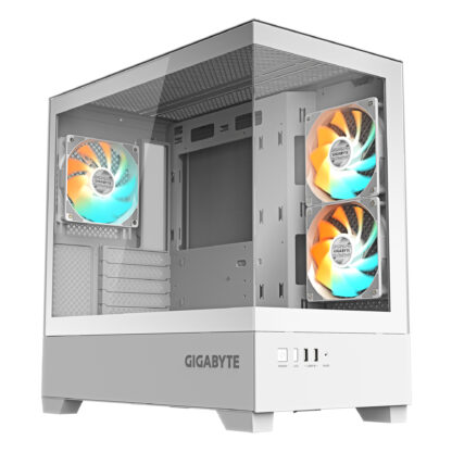 GIGABYTE C201 PANORAMIC ICE RGB Gaming PC Case, Tempered Glass, Optimized Airflow, mini-ITX/m-ATX