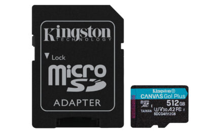 Kingston 512GB Canvas Go! Plus Gen4 MicroSDXC Card with SD Adapter, UHS-I Class 10, U3, A2 App Performance, 200MB/s