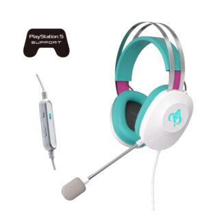 Asus TUF Gaming H1 Gen II Hatsune Miku Edition Lightweight Gaming Headset, USB-A, Surround Sound, TeamSpeak Mic, Built-in Lighting