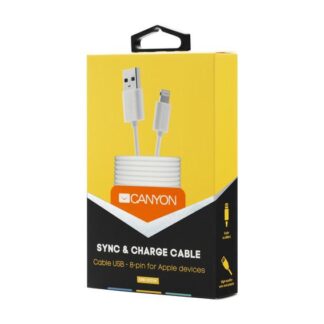 LIGHTNING USB CABLE ROUND 1M WHITE