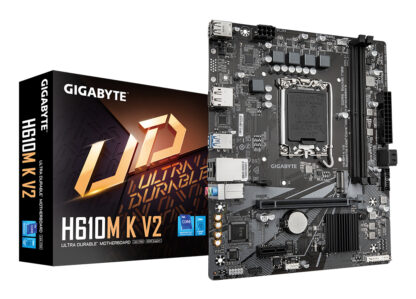 Gigabyte H610M K V2 DDR5 Intel Socket 1700 Micro ATX Motherboard, PCIe 4.0 Design, Gen3 x4 M.2 ,GbE LAN ,Anti-Sulfur Resistor, Smart Fan 6