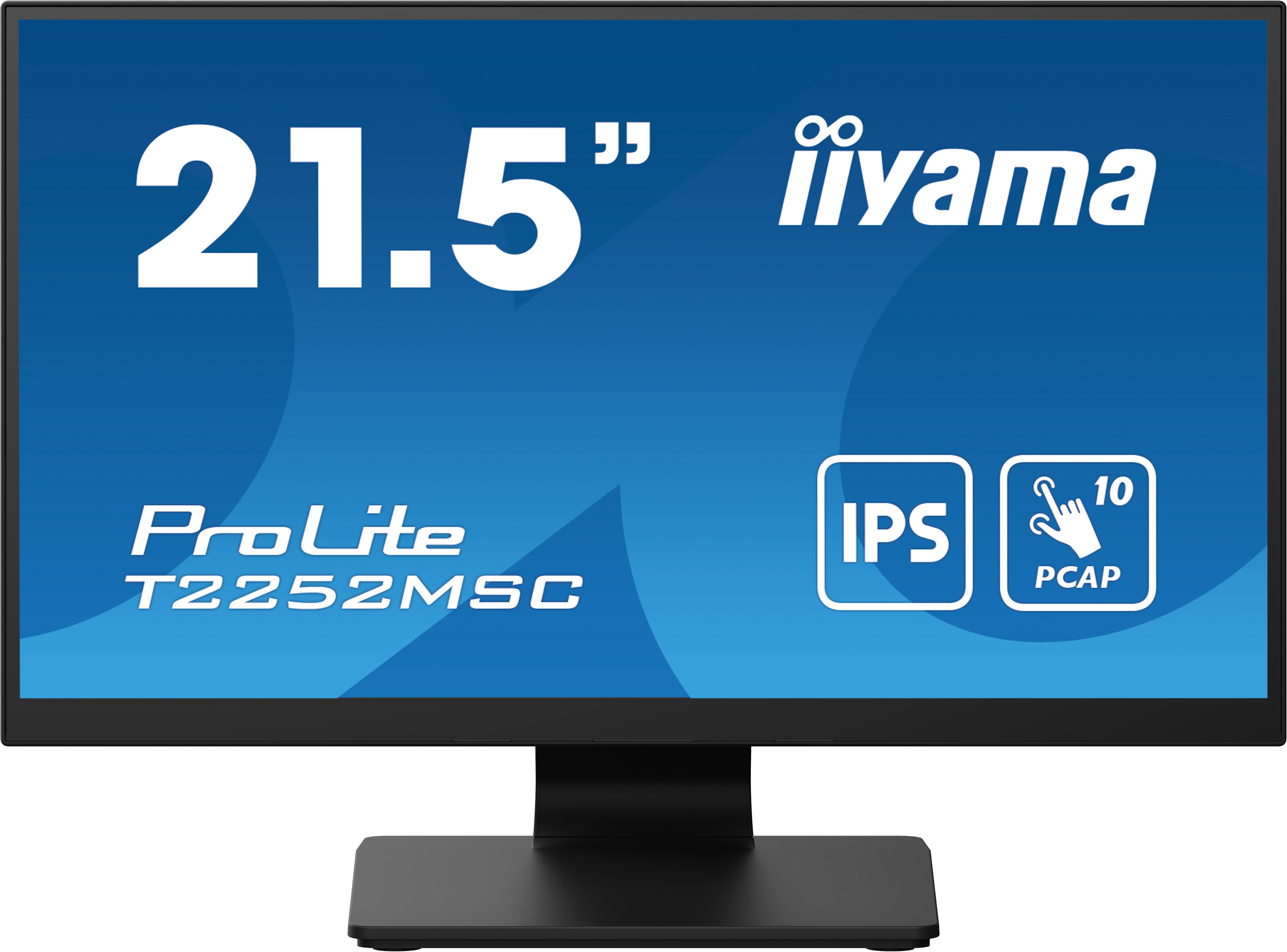 iiyama PROLITE T2252MSC-B2 21.5 Inch 10 Point Touchscreen IPS Monitor, Full HD, 5ms, USB Hub, HDMI, DisplayPort, Speakers, Black, Internal PSU, VESA