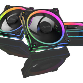 Asus Prime MR120 ARGB 12cm PWM Case Fans (3 Pack), Sleeve Bearing, 28mm Frame, Dual-Sided Lighting, 1600 RPM, Black