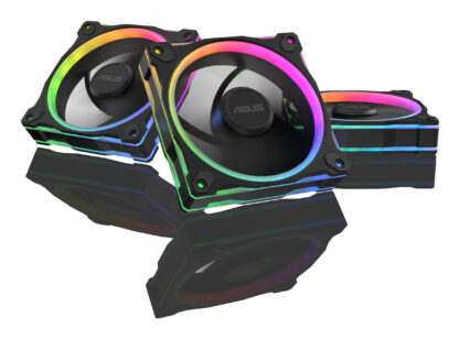 Asus Prime MR120 ARGB 12cm PWM Case Fans (3 Pack), Sleeve Bearing, 28mm Frame, Dual-Sided Lighting, 1600 RPM, Black