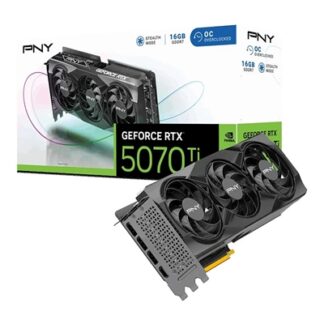 PNY NVIDIA GEFORCE RTX 5070 Ti OC16GB, GDDR7 Graphics Card, 8960 Cuda Cores, 2295 MHz Core Clock, Triple Fan, 3 x Display Ports/ 1 x HDMI Port