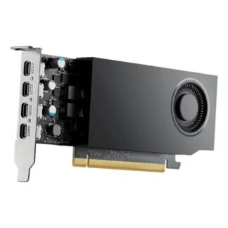 PNY NVIDIA Professional RTX A1000 Retail Graphics Card, 8GB GDDR6, 2307 CUDA Cores, 72 Tensor Cores, Single Fan, 4x mini-DisplayPorts